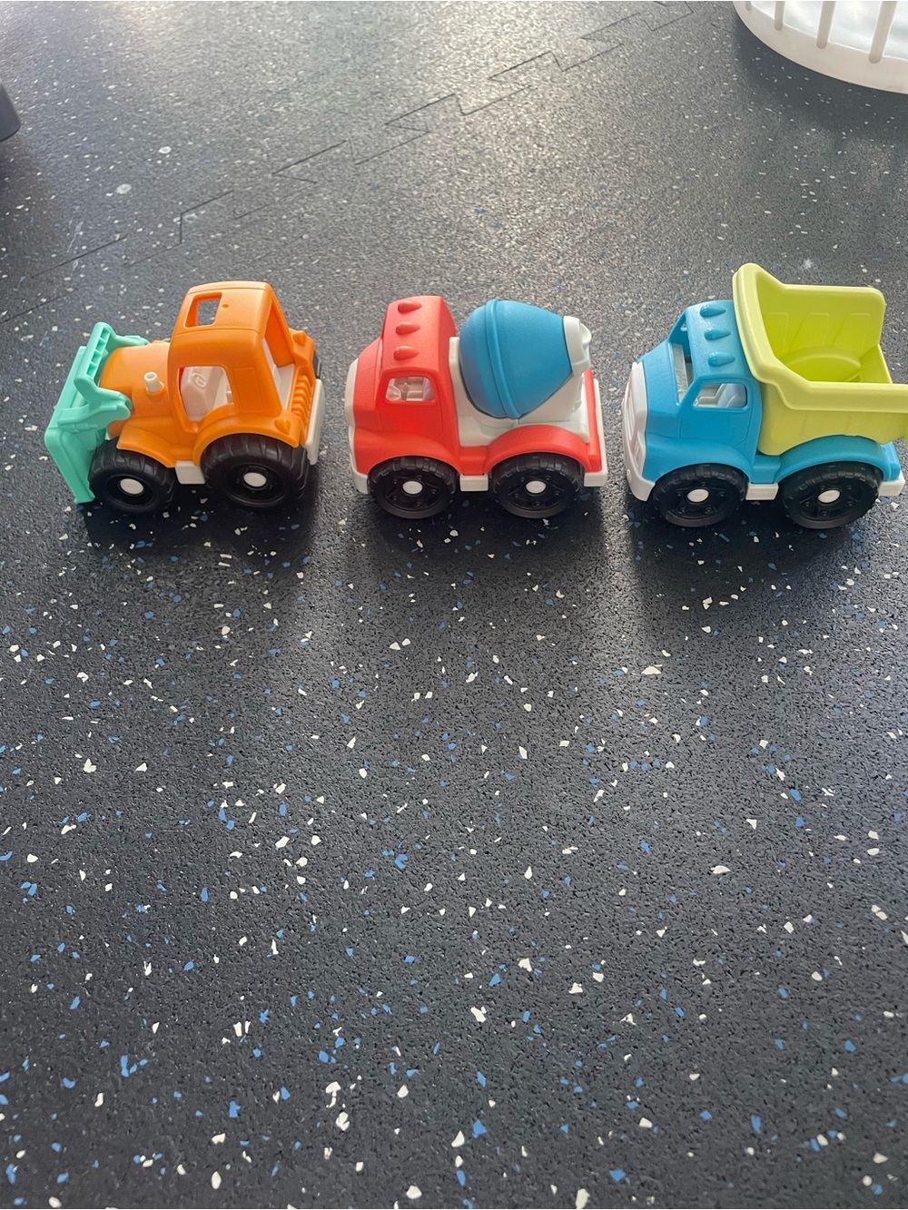 3-Piece Kids Construction Truck Set - Orange, Red, Blue
